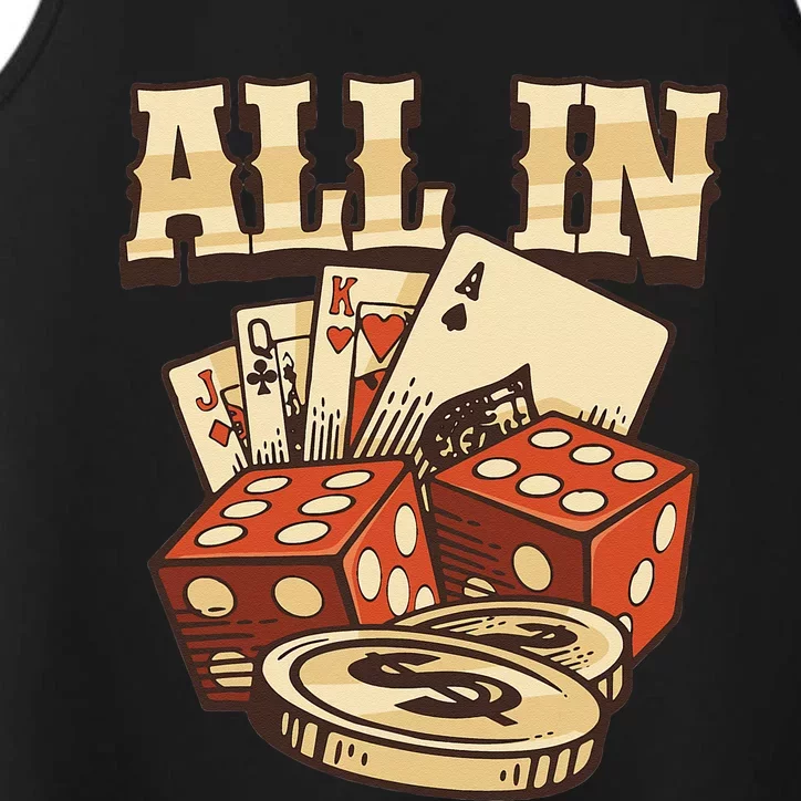 All In Card Game Playing Cards Poker Player Gambling Casino Performance Tank