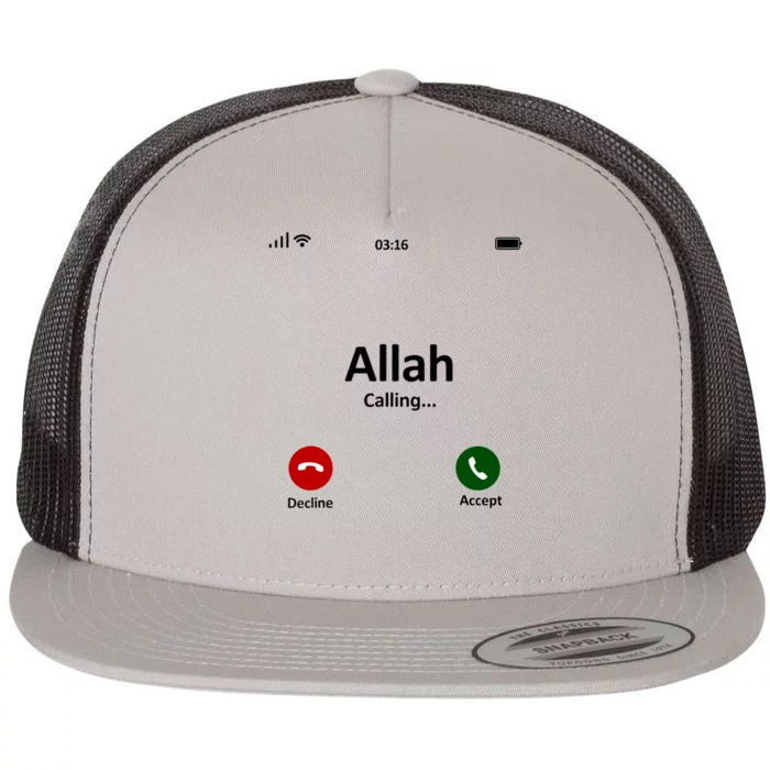 Allah Is Calling Ramadan Muslim Eid Mubarak Islamic Gift Flat Bill Trucker Hat