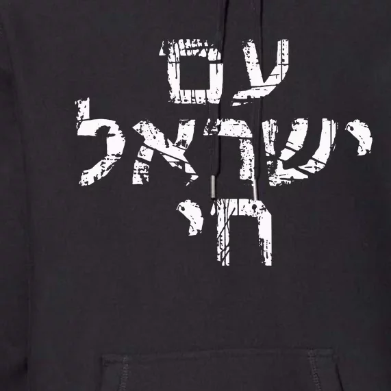 Am Israel Chai Jewish Pride Support Israeli Hebrew Jerusalem Premium Hoodie