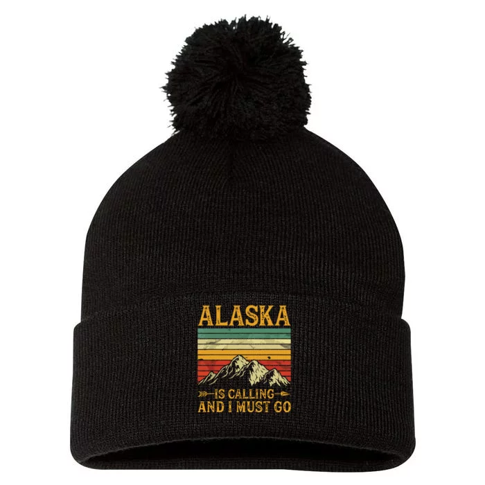 Alaska Is Calling And I Must Go Pom Pom 12in Knit Beanie