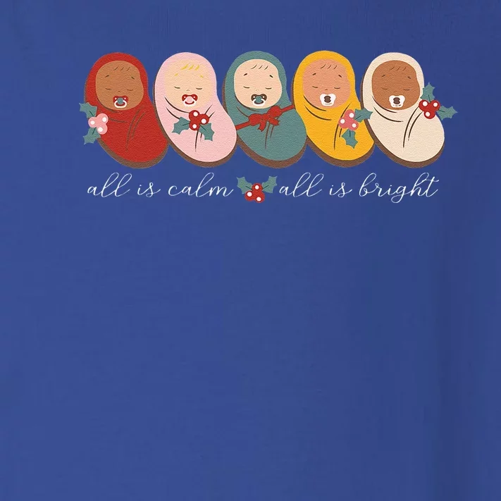 All Is Calm All Is Bright NICU Mother Baby Nurse Christmas Toddler Long Sleeve Shirt