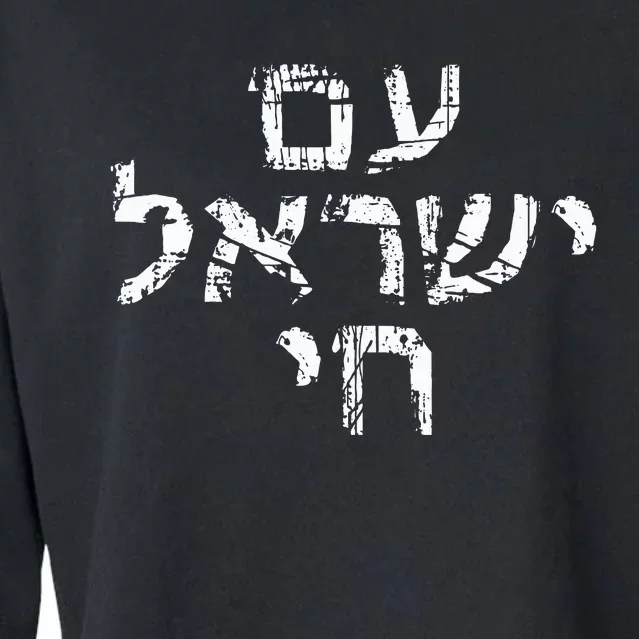 Am Israel Chai Jewish Pride Support Israeli Hebrew Jerusalem Cropped Pullover Crew