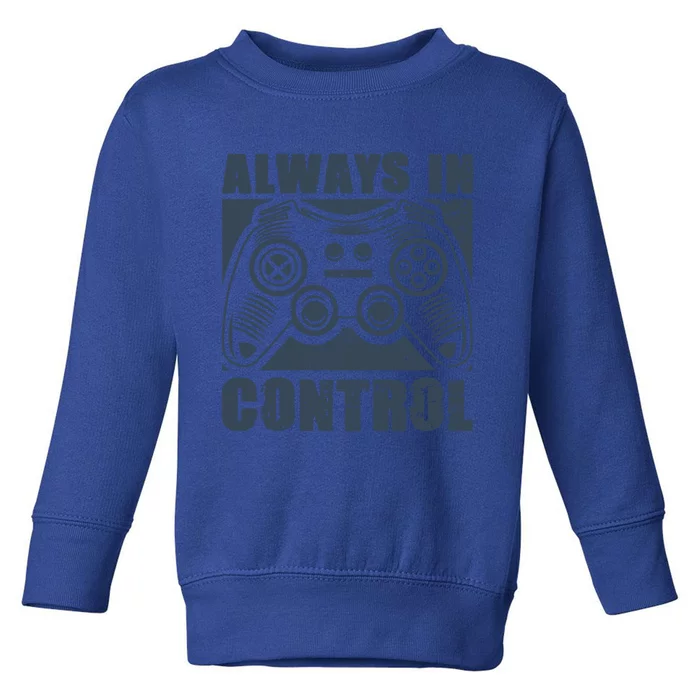 Always In Control Funny Video Game Player Quote Gaming Lover Cute Gift Toddler Sweatshirt