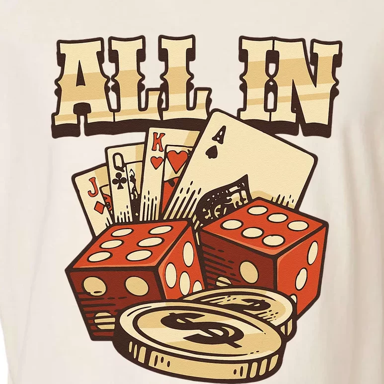 All In Card Game Playing Cards Poker Player Gambling Casino Garment-Dyed Women's Muscle Tee