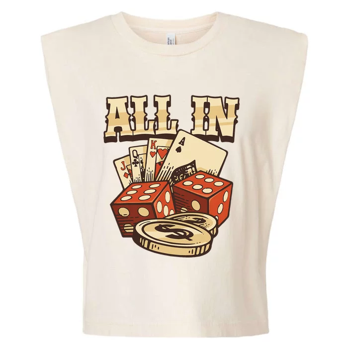 All In Card Game Playing Cards Poker Player Gambling Casino Garment-Dyed Women's Muscle Tee