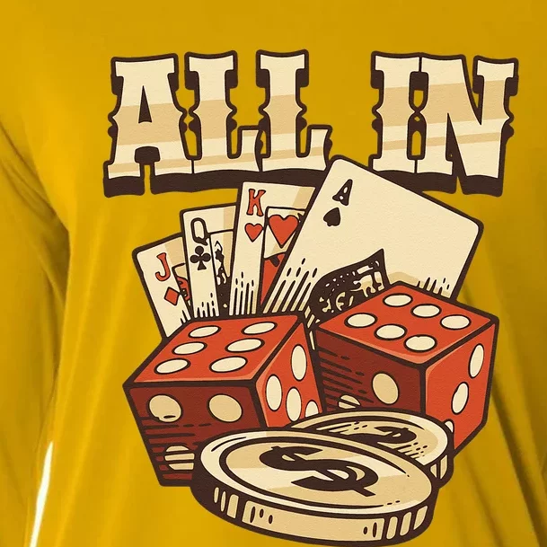 All In Card Game Playing Cards Poker Player Gambling Casino Cooling Performance Long Sleeve Crew