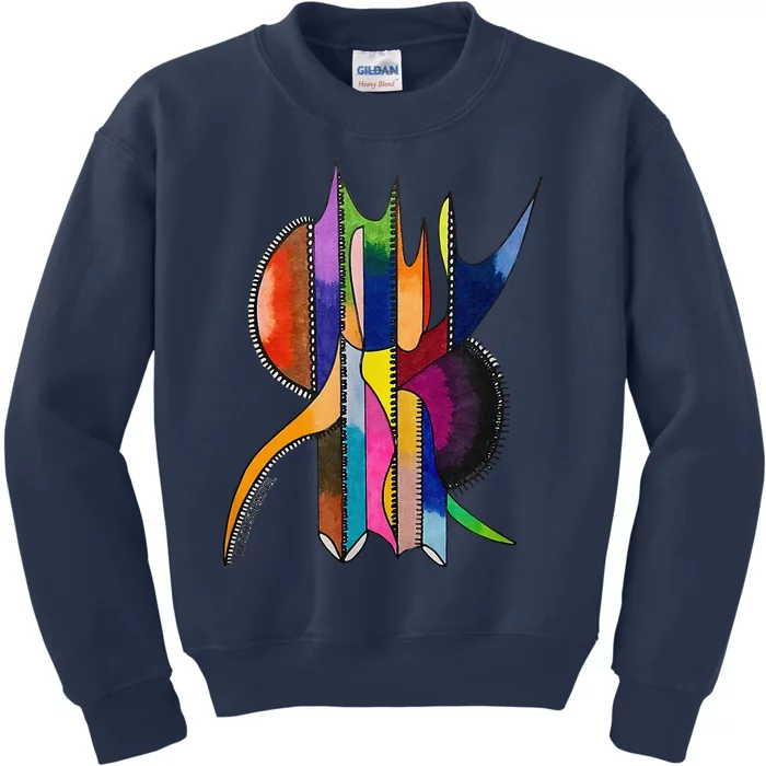 Art In Color Dynamic Geometric Kids Sweatshirt