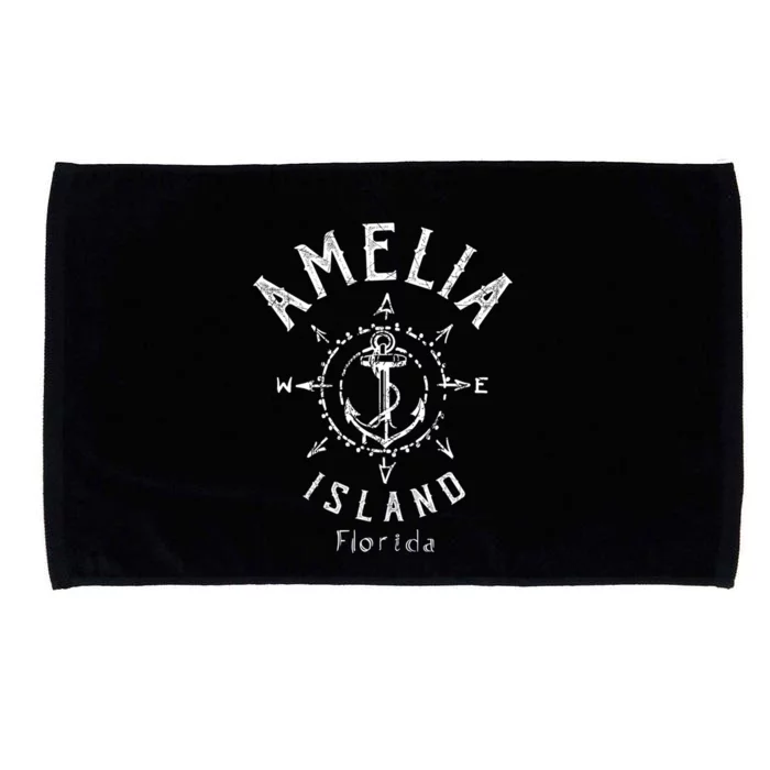 Amelia Island Compass Rose Florida Cute Gift Microfiber Hand Towel