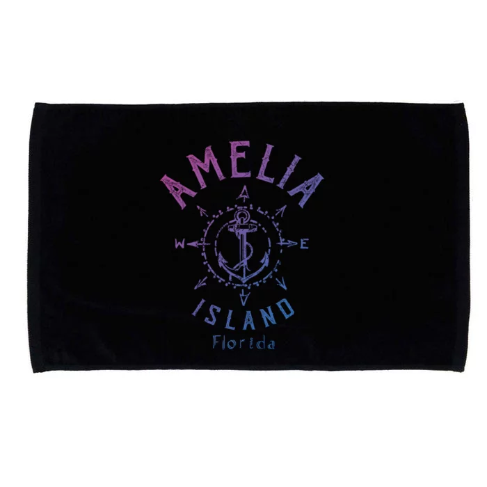 Amelia Island Compass Rose Florida Cute Gift Microfiber Hand Towel