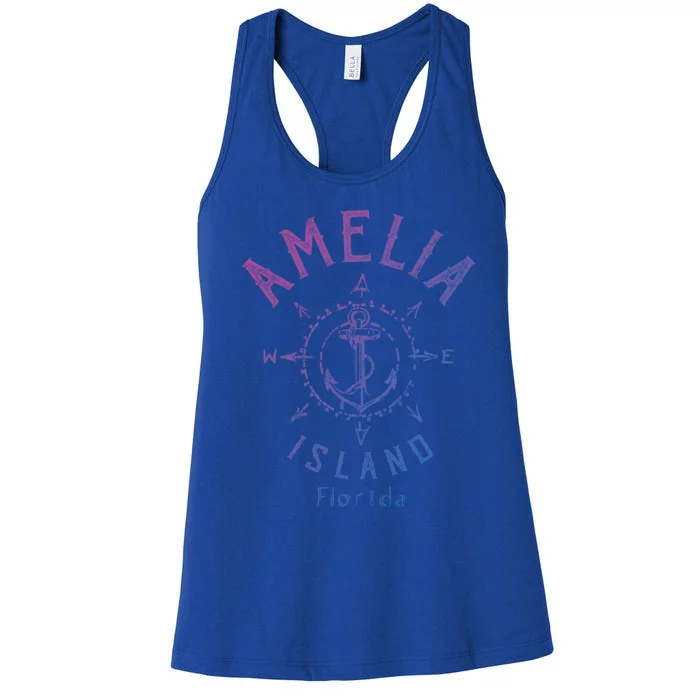 Amelia Island Compass Rose Florida Cute Gift Women's Racerback Tank