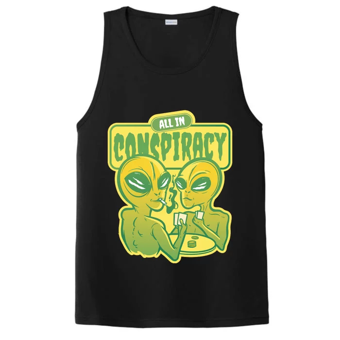 All In Conspiracy Poker Alien Performance Tank