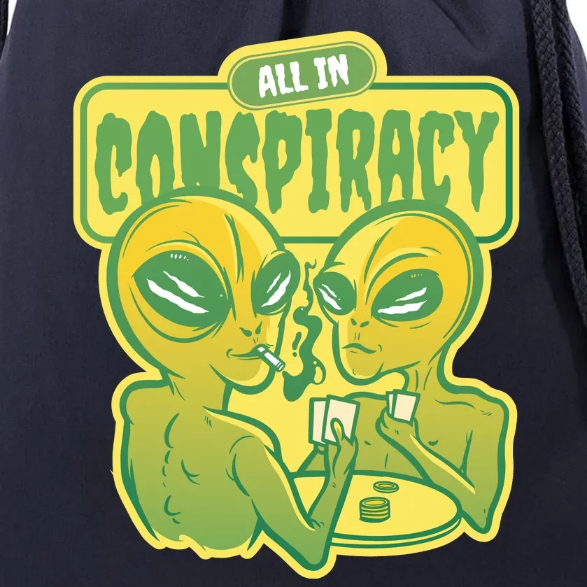 All In Conspiracy Poker Alien Drawstring Bag