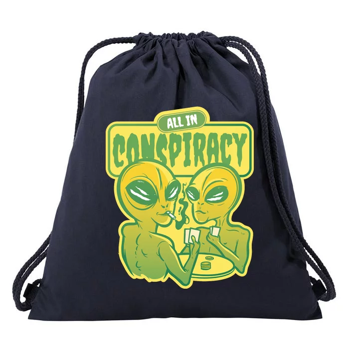 All In Conspiracy Poker Alien Drawstring Bag