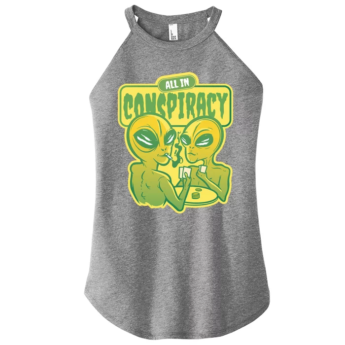 All In Conspiracy Poker Alien Women’s Perfect Tri Rocker Tank