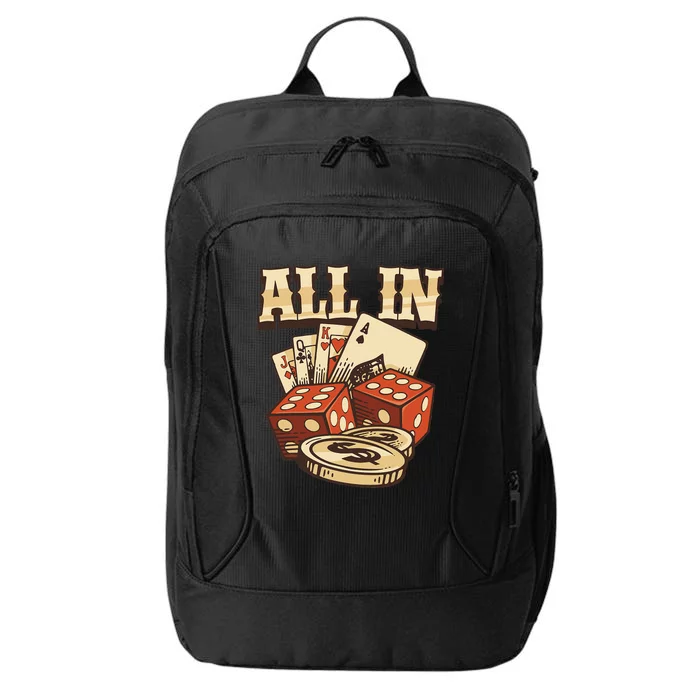 All In Card Game Playing Cards Poker Player Gambling Casino City Backpack