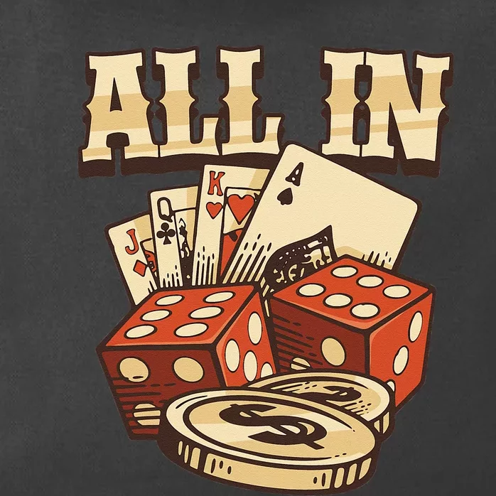 All In Card Game Playing Cards Poker Player Gambling Casino Zip Tote Bag