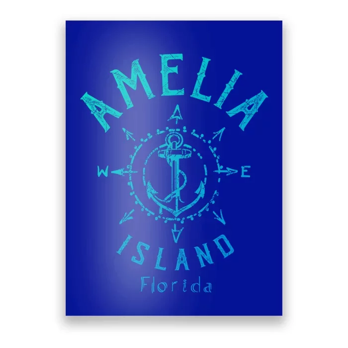 Amelia Island Compass Rose Florida Cute Gift Poster