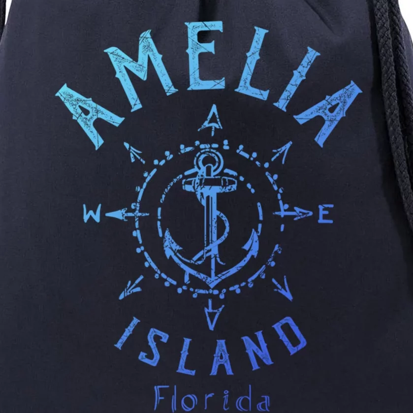 Amelia Island Compass Rose Florida Cute Gift Drawstring Bag