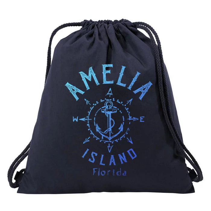 Amelia Island Compass Rose Florida Cute Gift Drawstring Bag