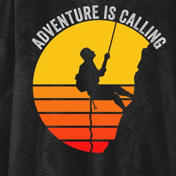 Adventure Is Calling Funny Camping & Fishing Hiking & Nature Camping Outdoors Hooded Wearable Blanket