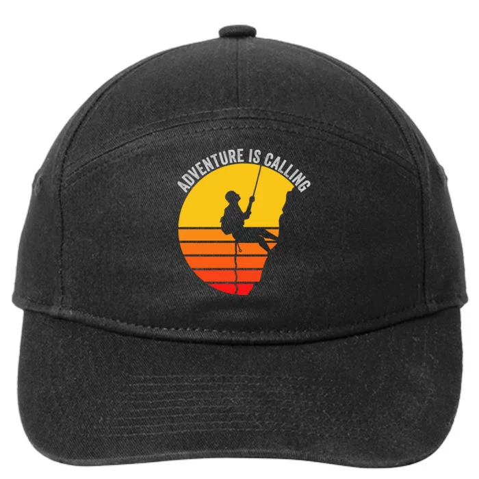 Adventure Is Calling Funny Camping & Fishing Hiking & Nature Camping Outdoors 7-Panel Snapback Hat