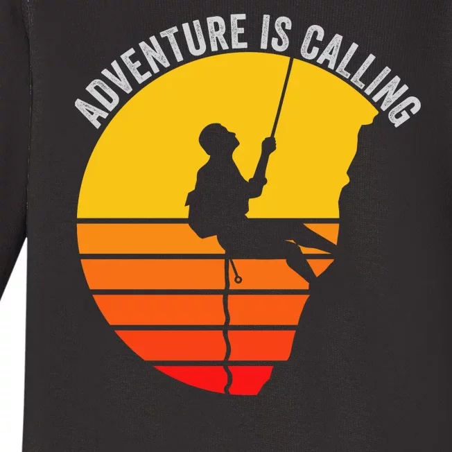 Adventure Is Calling Funny Camping & Fishing Hiking & Nature Camping Outdoors Baby Long Sleeve Bodysuit