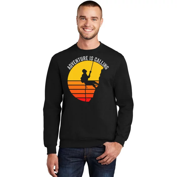 Adventure Is Calling Funny Camping & Fishing Hiking & Nature Camping Outdoors Tall Sweatshirt