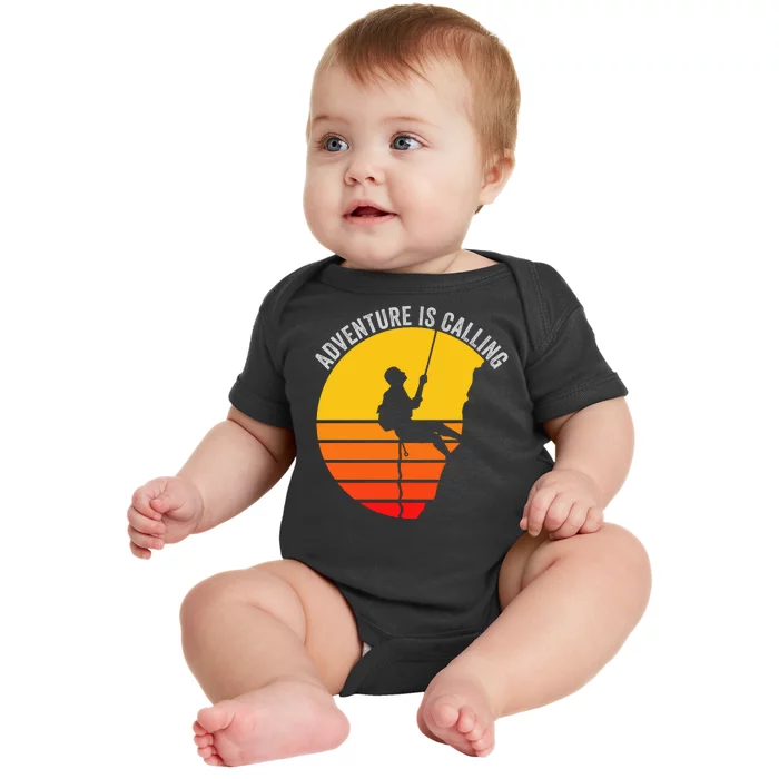 Adventure Is Calling Funny Camping & Fishing Hiking & Nature Camping Outdoors Baby Bodysuit