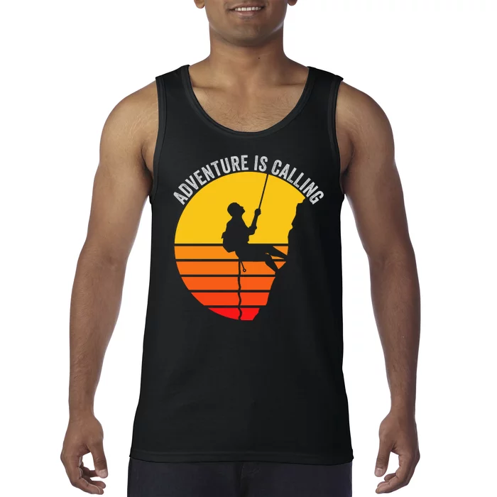 Adventure Is Calling Funny Camping & Fishing Hiking & Nature Camping Outdoors Tank Top