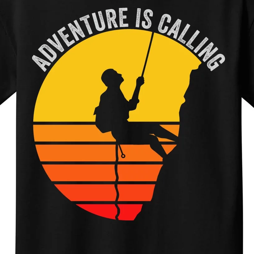 Adventure Is Calling Funny Camping & Fishing Hiking & Nature Camping Outdoors Kids T-Shirt