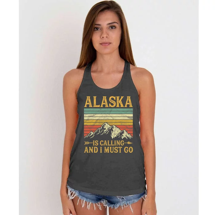 Alaska Is Calling And I Must Go Women's Knotted Racerback Tank