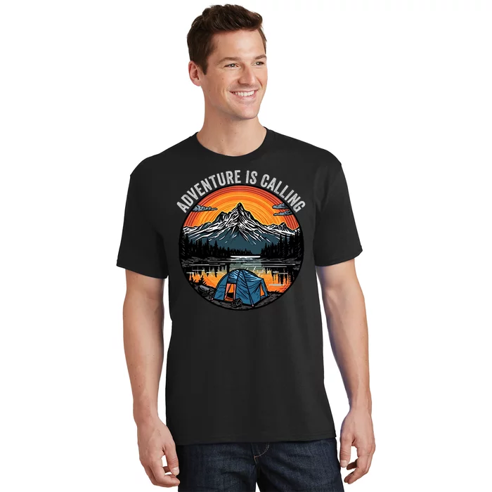 Adventure Is Calling Funny Camping & Fishing Father’s Day Camping Outdoors T-Shirt