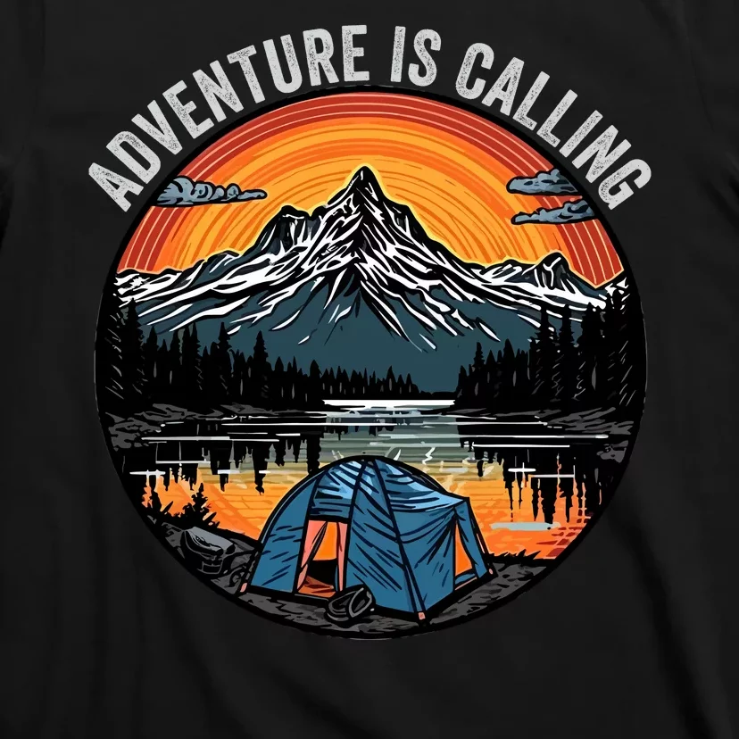 Adventure Is Calling Funny Camping & Fishing Father’s Day Camping Outdoors T-Shirt