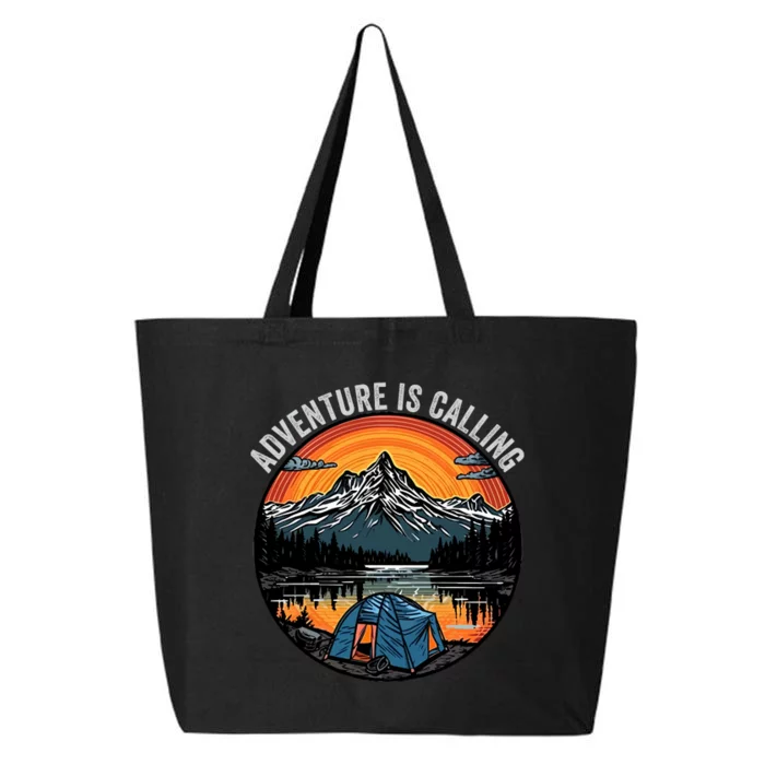 Adventure Is Calling Funny Camping & Fishing Father’s Day Camping Outdoors 25L Jumbo Tote