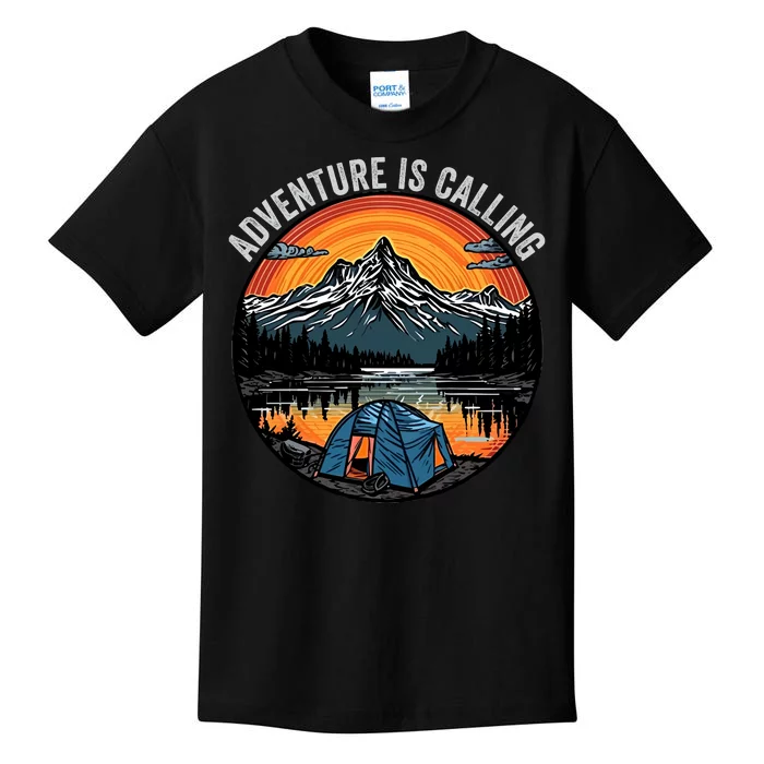 Adventure Is Calling Funny Camping & Fishing Father’s Day Camping Outdoors Kids T-Shirt