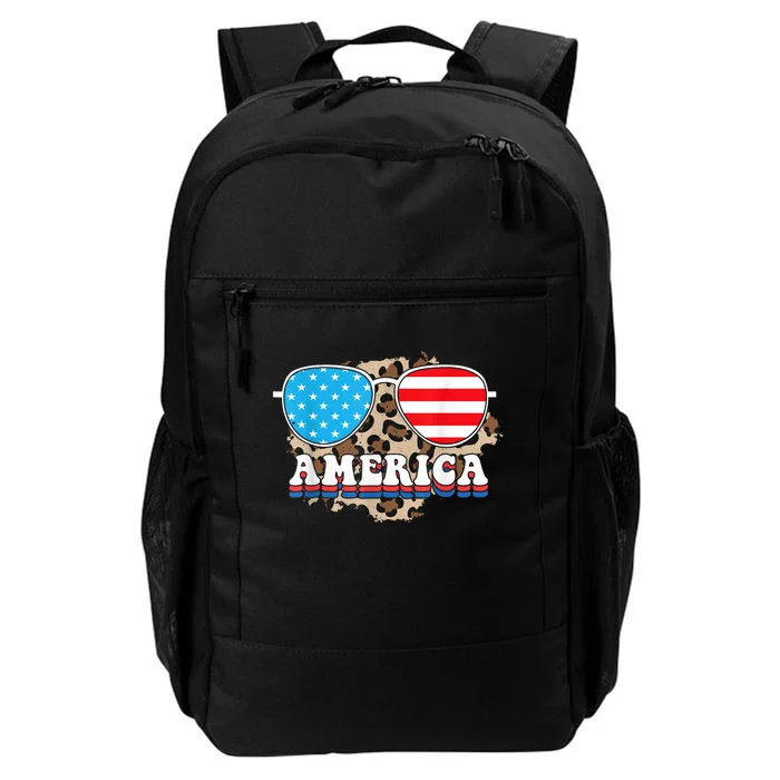 America Independence Day Funny Glasses Flag Daily Commute Backpack