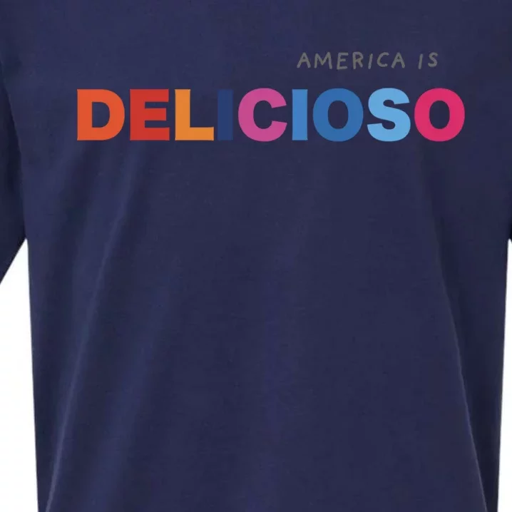 America Is Delicioso Positive Message Cool Gift Usa Gift Sueded Cloud Jersey T-Shirt