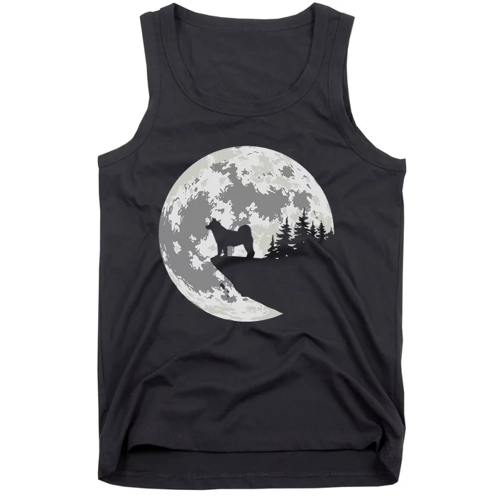 Akita Inu Dog Lover Moon Funny Halloween Tank Top