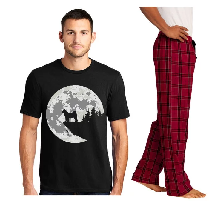 Akita Inu Dog Lover Moon Funny Halloween Pajama Set