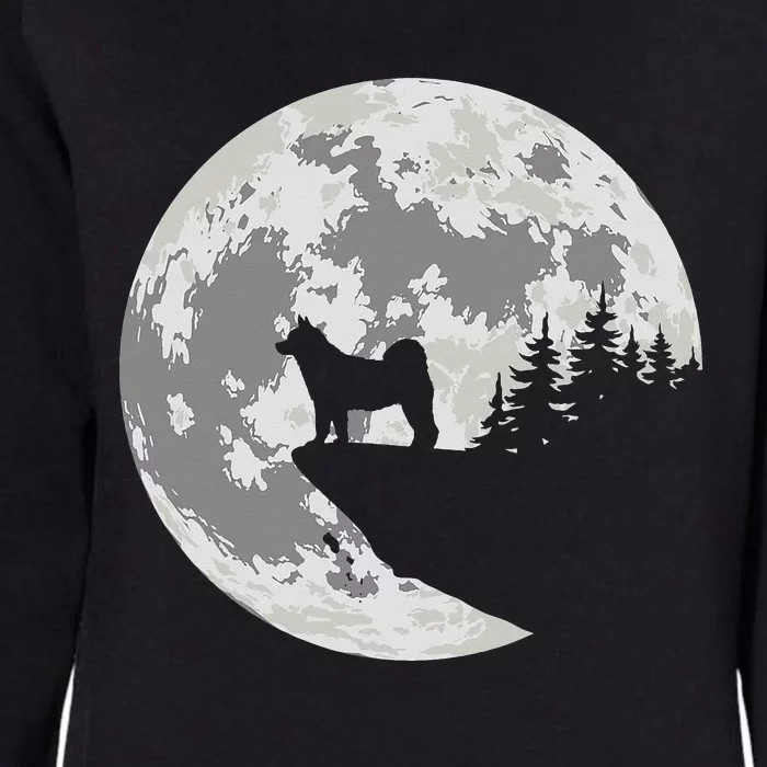 Akita Inu Dog Lover Moon Funny Halloween Womens California Wash Sweatshirt