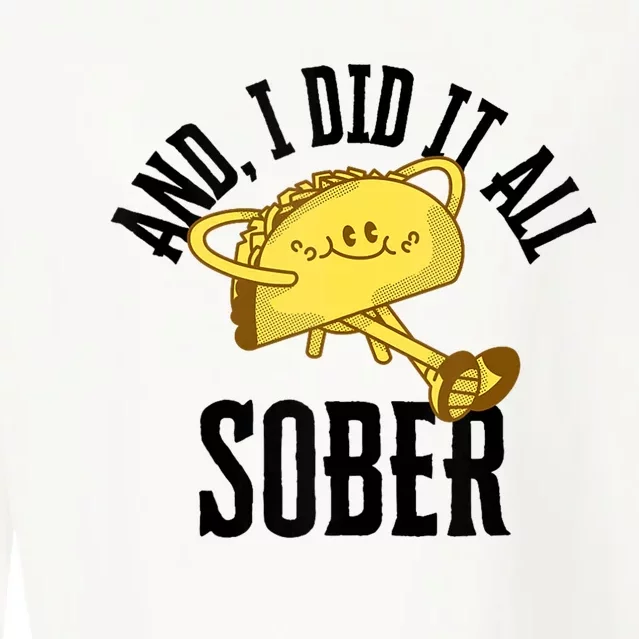 And I Did It All Sober Gift For Drinkers Alcoholics Cropped Pullover Crew