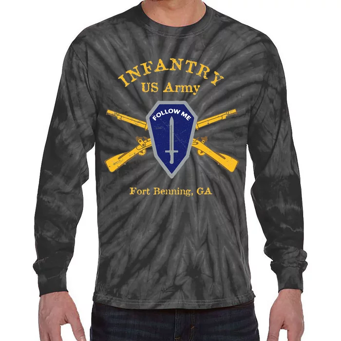 Army Infantry Fort Benning GA Tie-Dye Long Sleeve Shirt