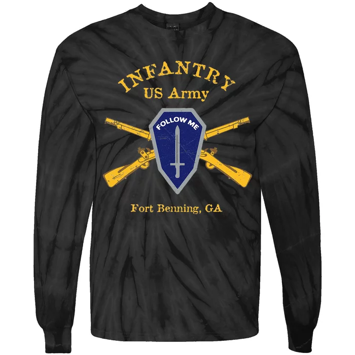 Army Infantry Fort Benning GA Tie-Dye Long Sleeve Shirt