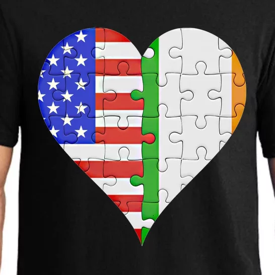 American Irish Flag Heart Meaningful Gift Pajama Set