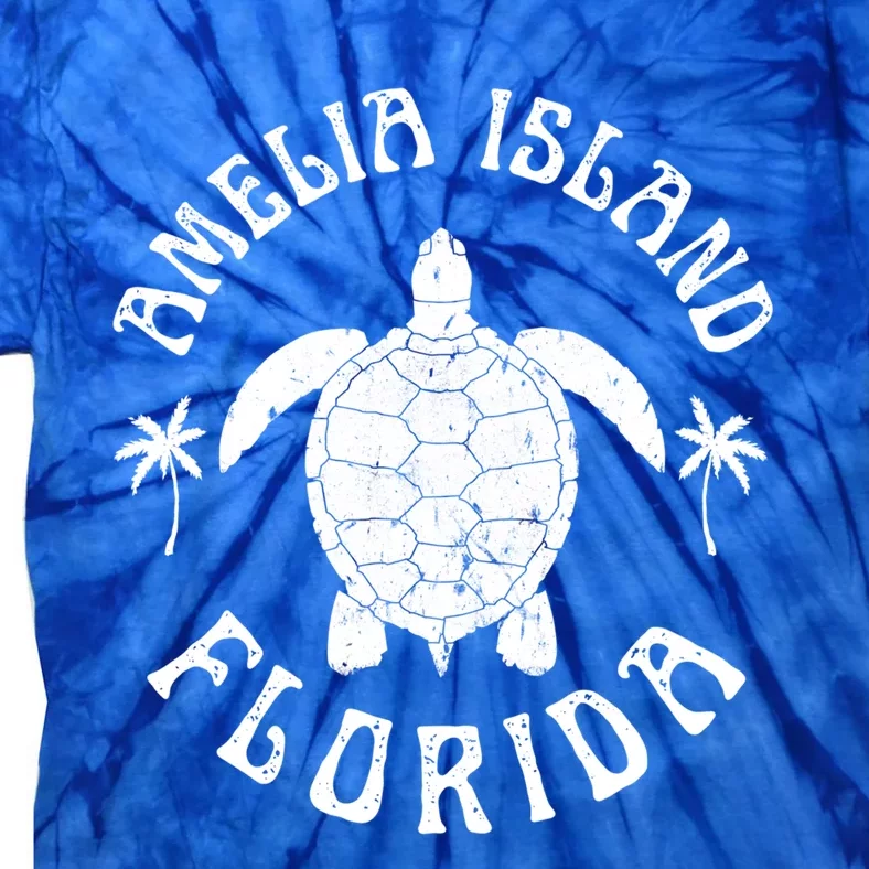 Amelia Island Florida Beach Sea Turtle Summer Vacation Gift Tie-Dye T-Shirt