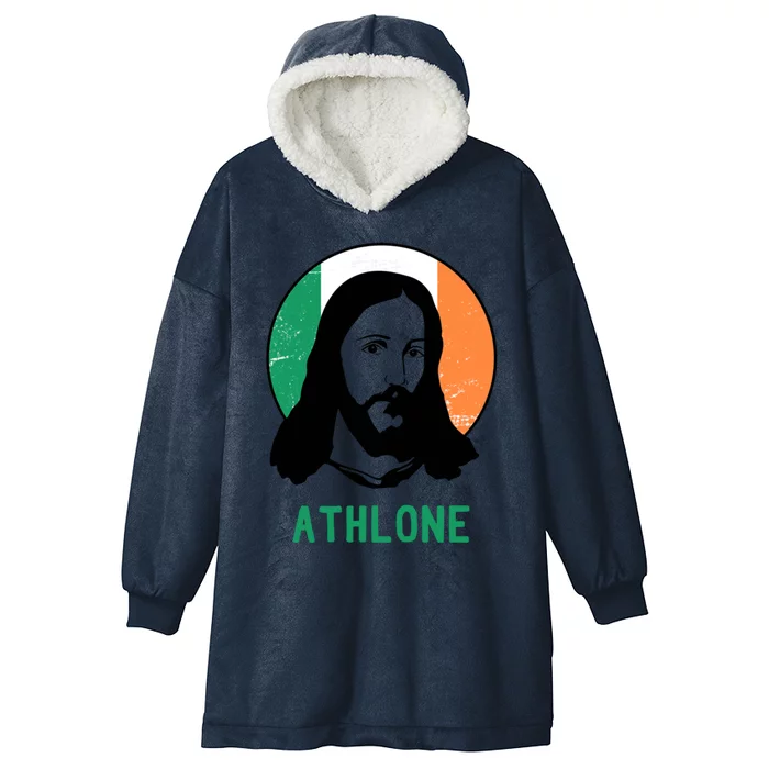 Athlone Ireland Flag Jesus St Patricks Day Cool Gift Hooded Wearable Blanket