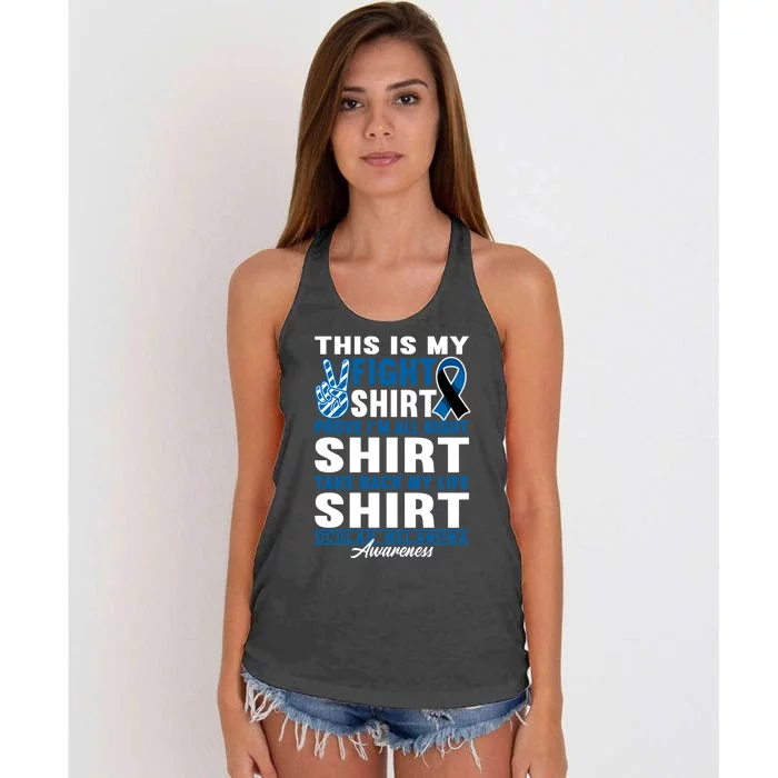 Awareness I Fighfunny Gift I Eye Cancer And Ocular Melanoma Gift Women's Knotted Racerback Tank