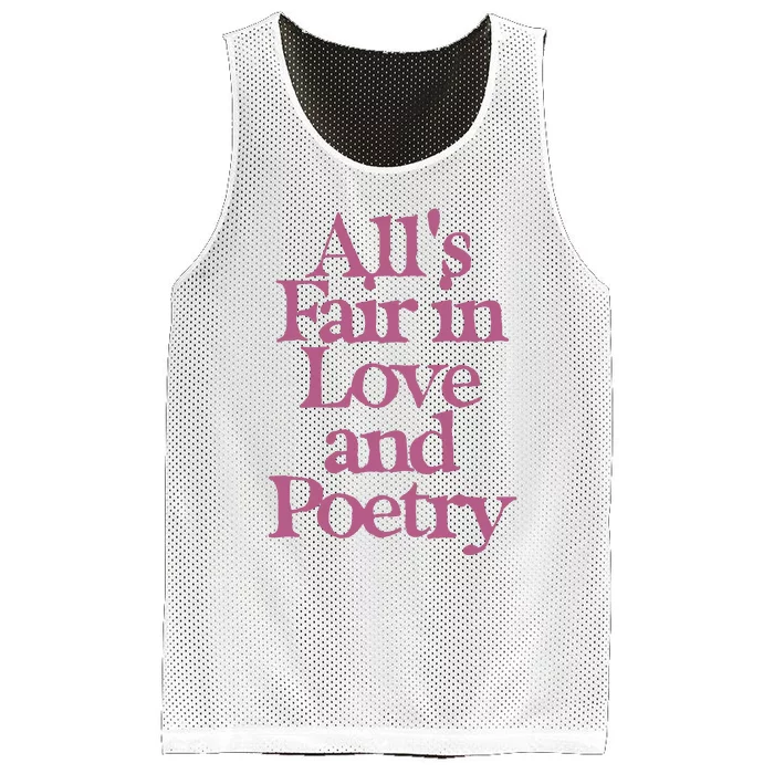 All Is Fair In Love And Poetry Mesh Reversible Basketball Jersey Tank