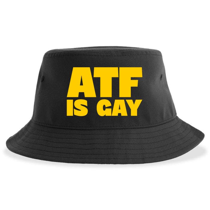 Atf Is Gay Front And Back Human Rights Equality Pride Front & Back Sustainable Bucket Hat