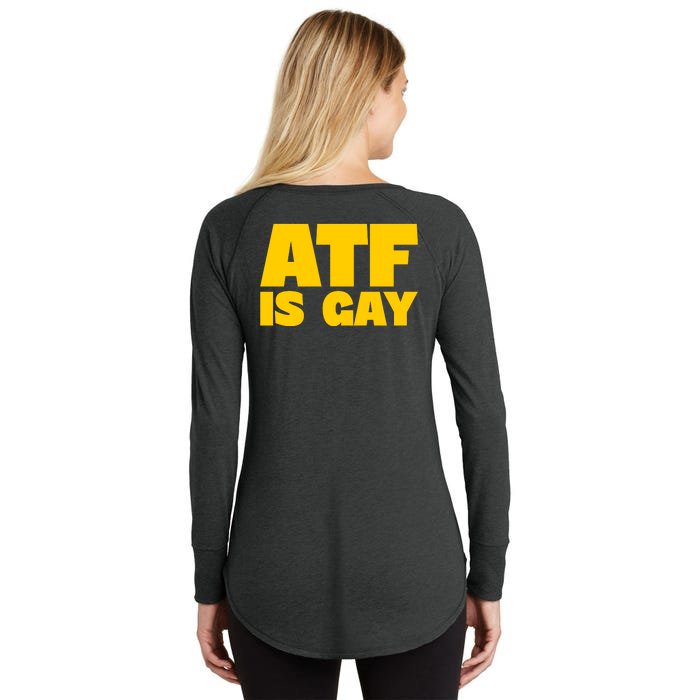 Atf Is Gay Front And Back Human Rights Equality Pride Front & Back Women's Perfect Tri Tunic Long Sleeve Shirt